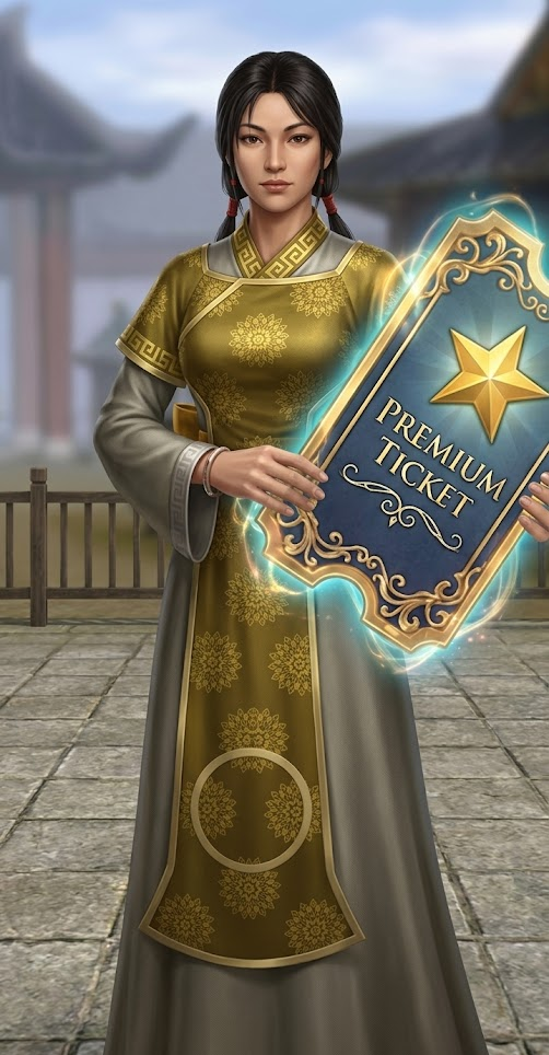 Character with Premium ticket